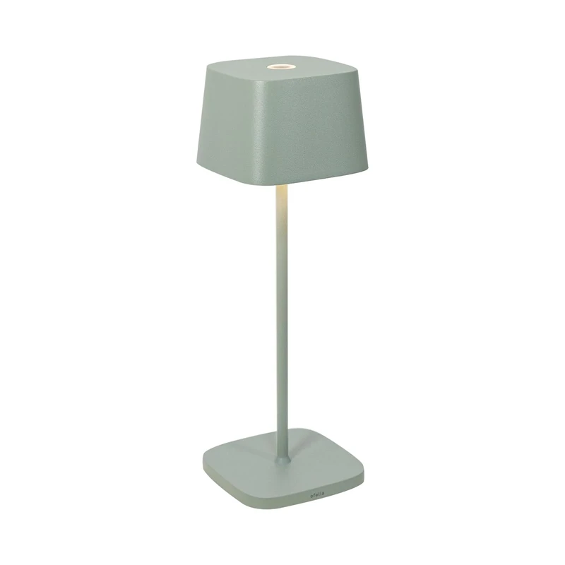 Zafferano, Ofelia Pro, Rechargeable Cordless Table Lamp with Touch Controls, Also Usable as an Outdoor Lamp, Dimmer, 2200-3000 K, Height 29 cm, Sage Green Colour