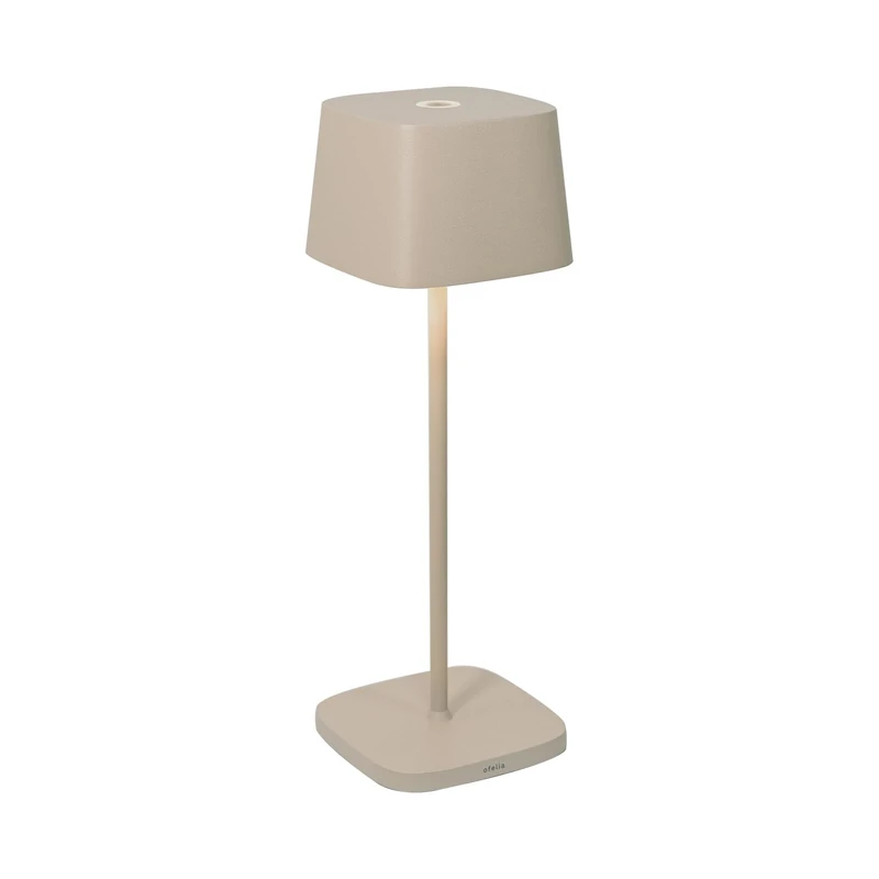 Zafferano, Ofelia Pro, Rechargeable Cordless Table Lamp with Touch Controls, Also Usable as an Outdoor Lamp, Dimmer, 2200-3000 K, Height 29 cm, Sand Colour