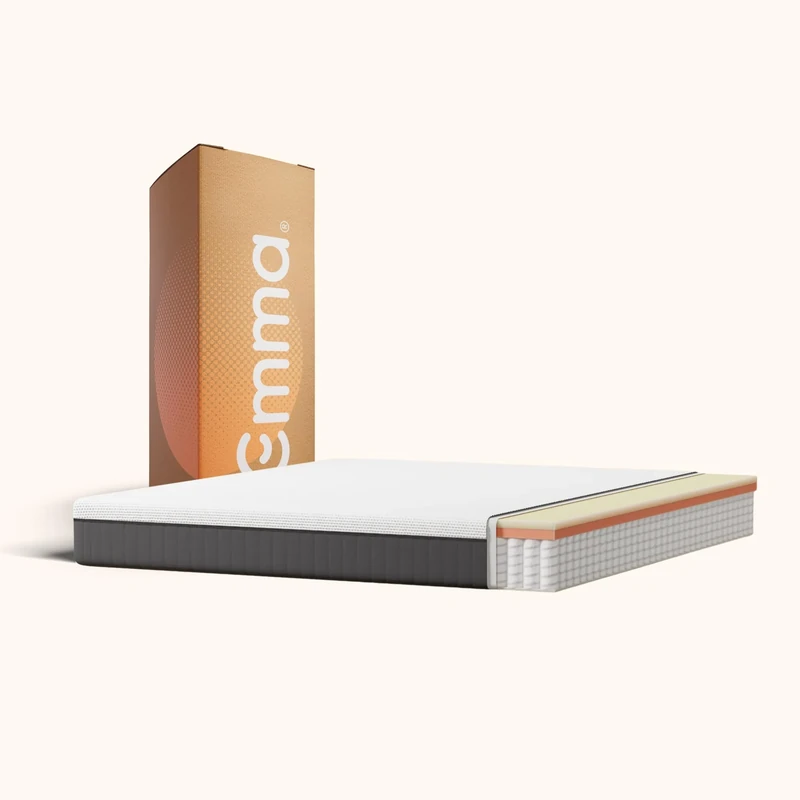 Emma Original Lite Mattress, King (150×200 cm), 22 cm, Memory Foam & Pocket Springs, Medium Firm Comfort & Support, Moisture-Regulating Cover, Rolled Delivery