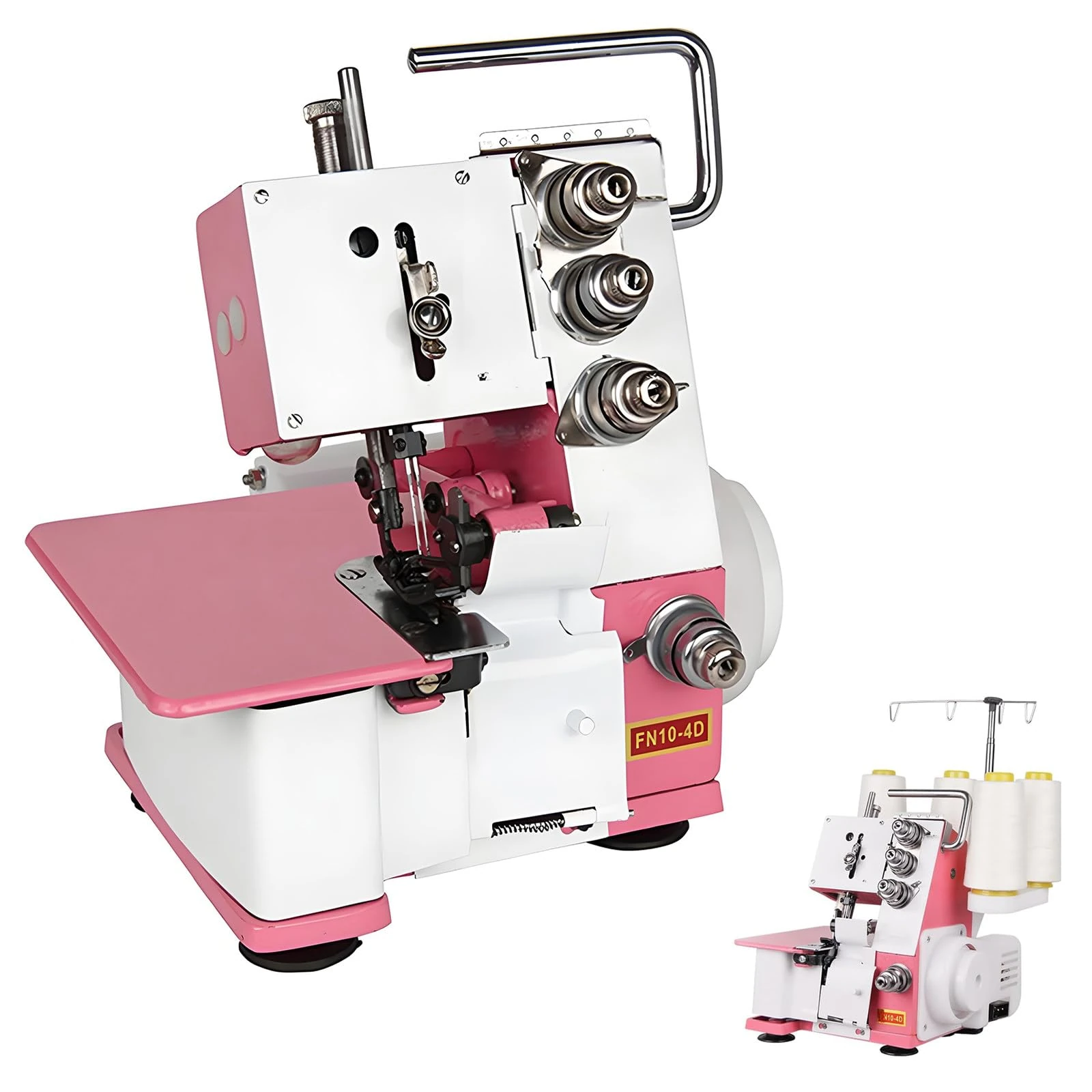 JMOUZHG Four Threads Portable Sewing Machine Metal Frame Serger Four-Thread Lockstitch Sewing Machine for Hemming and Sewing