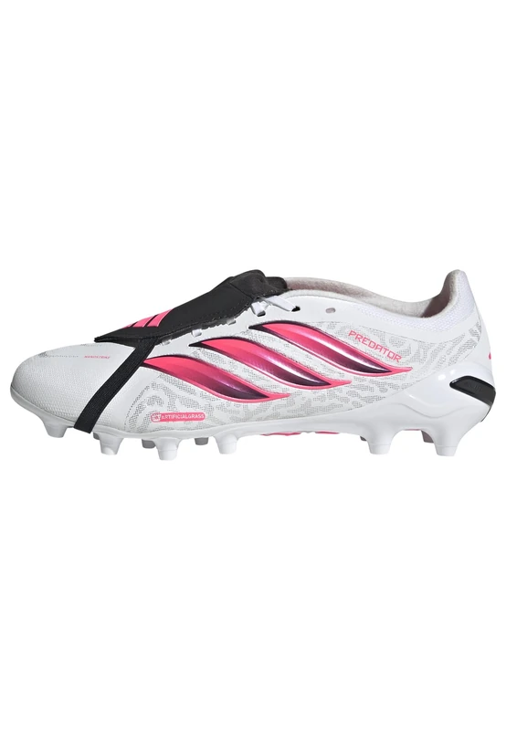 adidas Unisex Predator League Fold-Over Tongue Artificial Ground Football Boots Shoes, FTWR White/Solar Turbo/Core Black, 11.5 UK