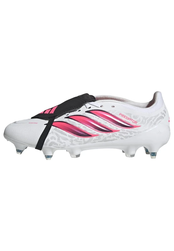 adidas Unisex Predator League Fold- Over Tongue Soft Ground Football Boots Shoes, FTWR White/Solar Turbo/core Black, 9.5 UK