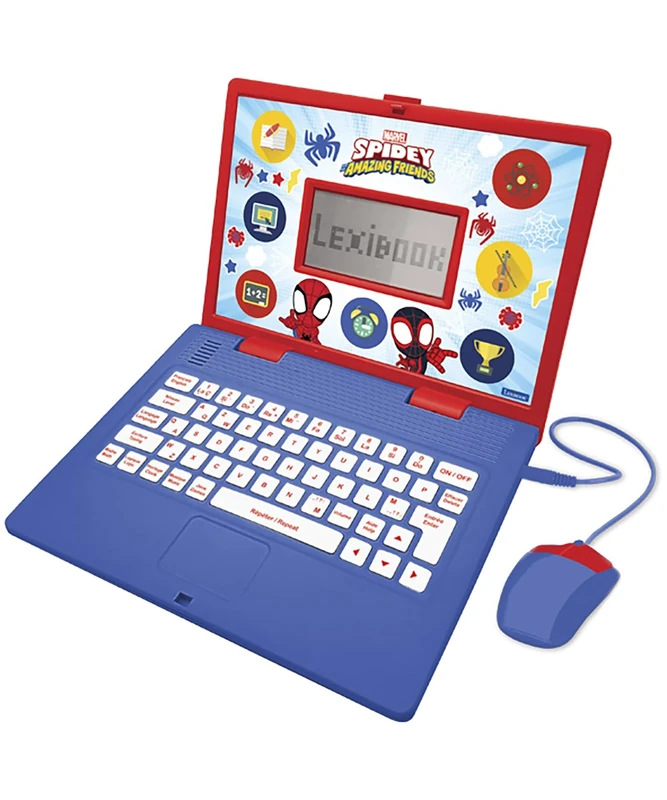 Lexibook, Spidey and his Amazing Friends, Educational Laptop French/English, Toy for Children, 170 Activities to Learn, Play Games and Music, Large Screen, Red/Blue, JC599SPi1LXB