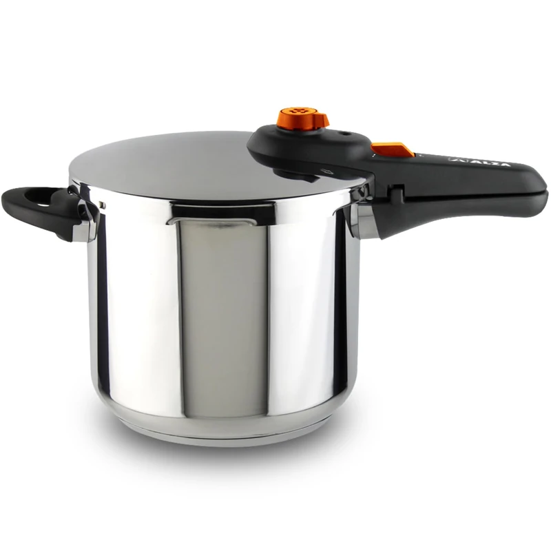 Alza Syma – Express Quick Cooker, 8 Litres, 18/10 Stainless Steel, 5 Safety Systems, All Types of Cookers, Induction, Devaporizer Position