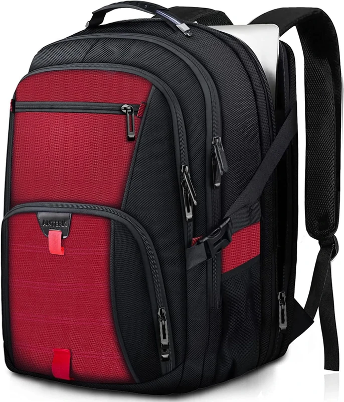 ANTERK Extra Large Laptop Backpack, 18.4 Inch Laptop Backpacks for Men Women, 55L Anti Theft Water Resistant College Bussiness TSA Airline Approved Work Computer Backpack, Red