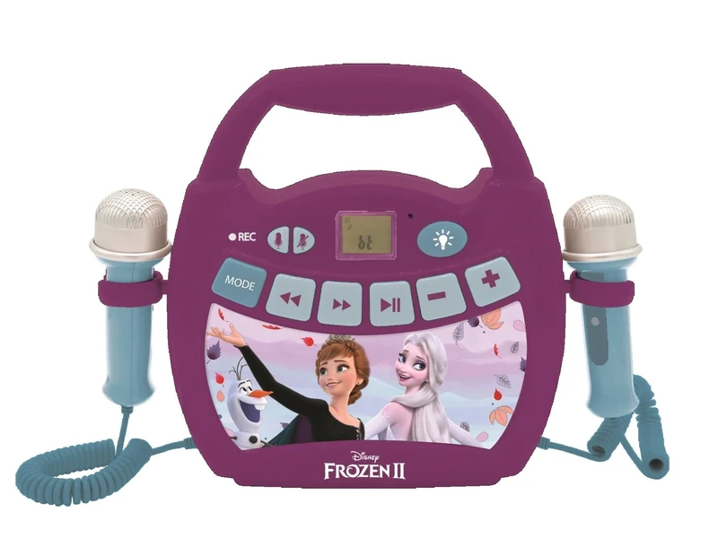 Lexibook, Frozen, Portable karaoke digital player for kids, Microphones, Light effects, Bluetooth®, Record and voice changer functions, Purple, MP320FZZLXB