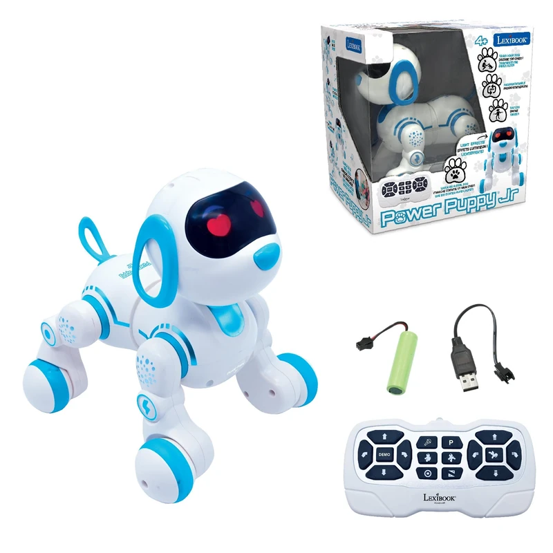 LEXIBOOK Power Puppy® Jr - My Little Robot Dog - Robot dog with sounds, music, light effects - barks and walks like a real dog, toy for boys and girls - PUP01LXB
