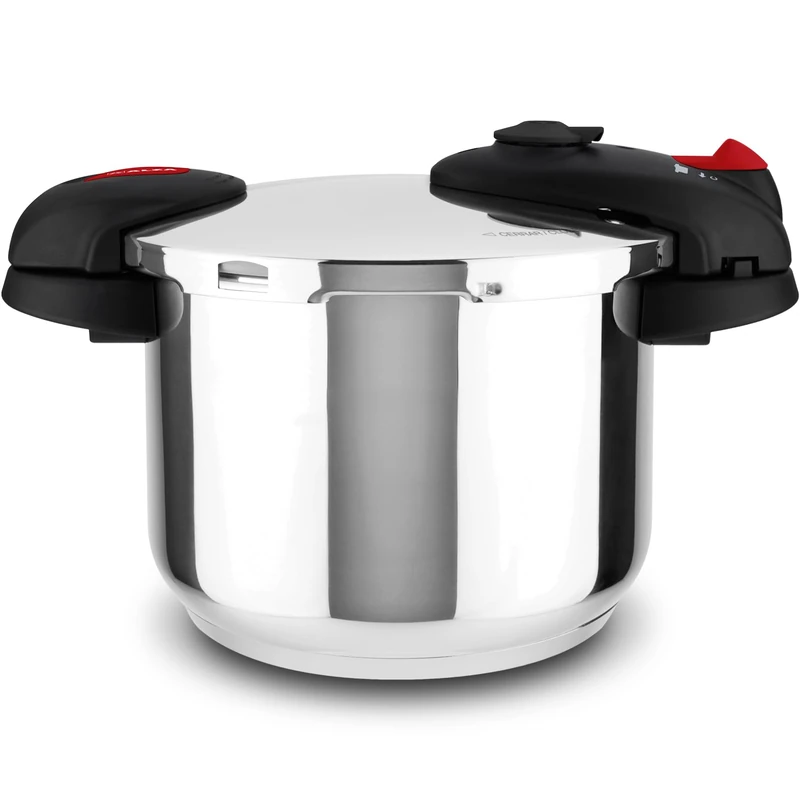 Alza Orion Express Quick Cooker 6L, 18/10 Stainless Steel, 2 Cooking Levels, "Impaksteel" Bottom, Double Handle Design, 5 Safety Systems