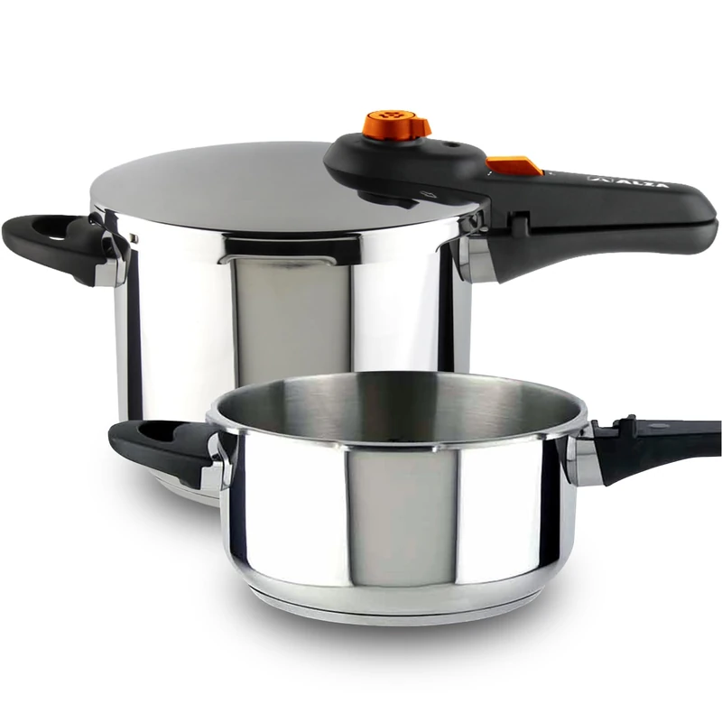 Alza Syma – Duplex Express Cookware 4+6L, Stainless Steel 18/10, 5 Security Systems, All Types of Cookers, Induction, Energy Saving