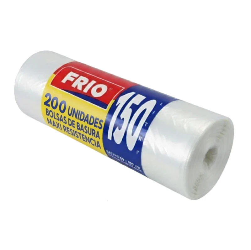 FRIO - 200 Large 150 Litre Clear Waste Bags for Waste Bin Storage Size with Ties, 80 x 120 cm, Multilayer, Heavy Duty - Image 1