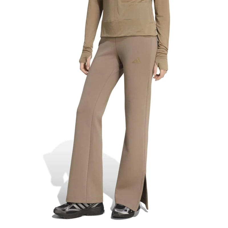 adidas Women's Soft Lux Flared Pants, Khaki Six, S