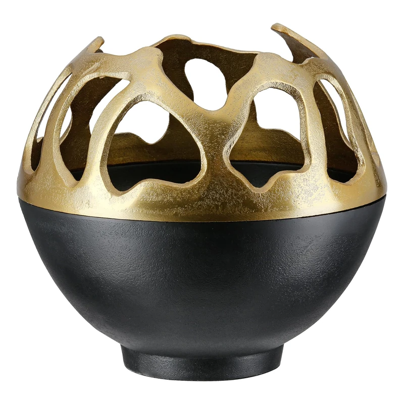 GILDE Branca Lantern Aluminium Gold/Black Height 21 cm x Diameter 21 cm Table Lamp