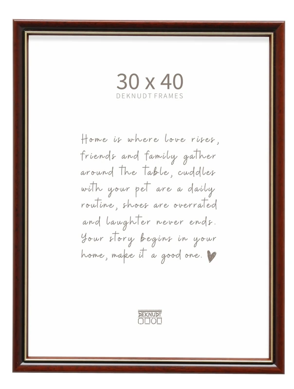 Deknudt Frames - Photo frame - wood - brown - gold edge - for photo format 30 x 40 cm - S407H2 - to hang