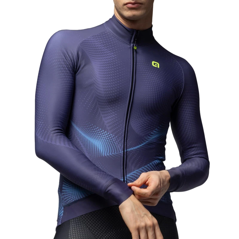Alé Cycling Men's Pragma Cosmic Long Sleeve Cycling Jersey, Myrtle, XL