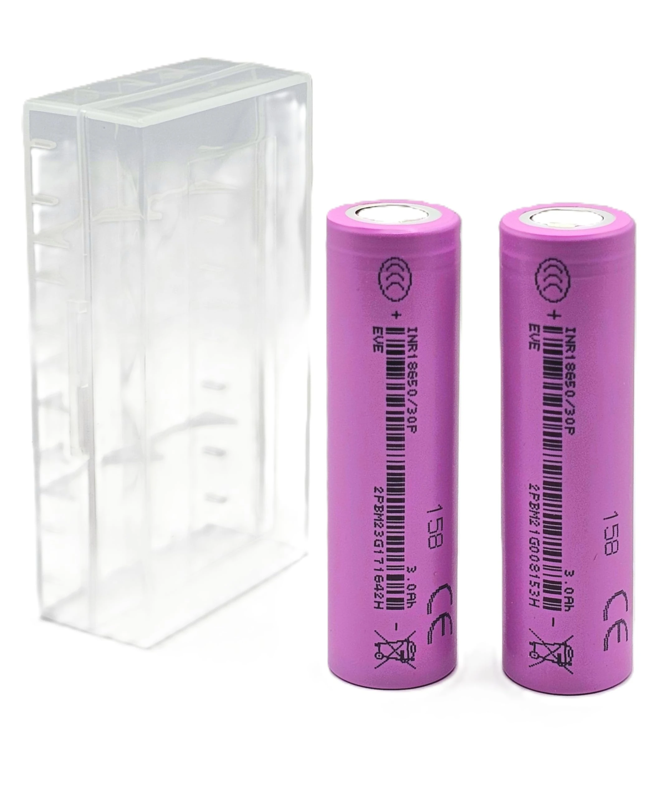 2x EVE 30P - 3000mAh - 30A - 3.7V The Ultimate Vape Battery - Very High Performance - 18650 Flat Top type Li-Po Rechargeable Battery. Latest and most Powerful Model from EVE, released in 2025!