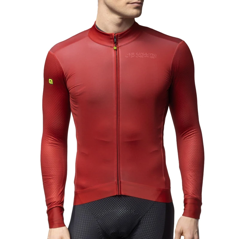 Alé Cycling Men's PR-E Follow Me 2.0 Long Sleeve Cycling Jersey, Passion Red, M