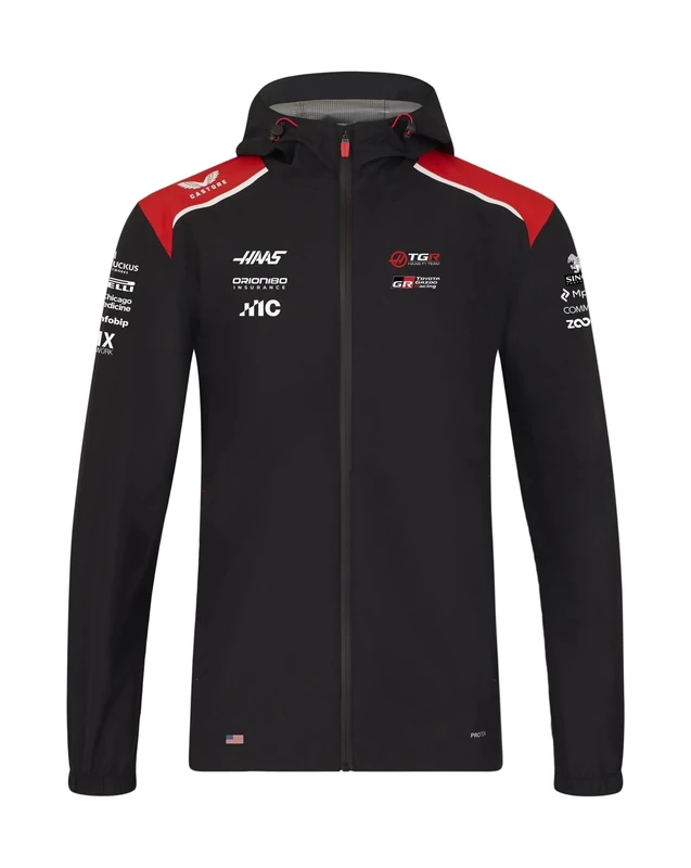 Haas, Unisex, Water Resistant Jacket, Caviar/Flame Scarlet, M