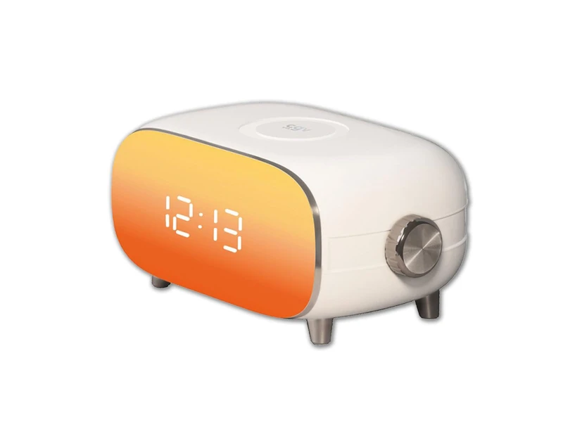 CGV Alba Alarm Clock Radio with Dawn and Dusk Simulator, 15 Different Mood Lights, White Noise Mode, Snooze Function, USB Charging Port