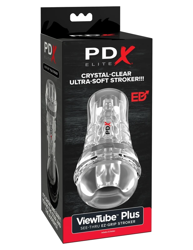 PDX Elite ViewTube See-Thru EZ-Grip Stroker Clear 21 cm