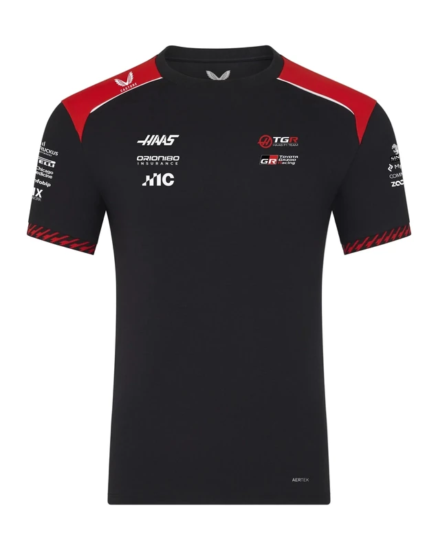 Haas, Mens, Official Set Up Tee, Caviar/Flame Scarlet, 3XL