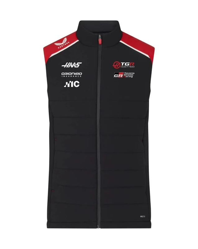 Haas, Unisex, Team Gilet, Caviar/Flame Scarlet, M