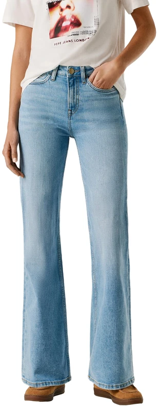 Pepe Jeans Women's Flare HW WILLA Jeans, Blue (Denim-3VB), 28W/32L