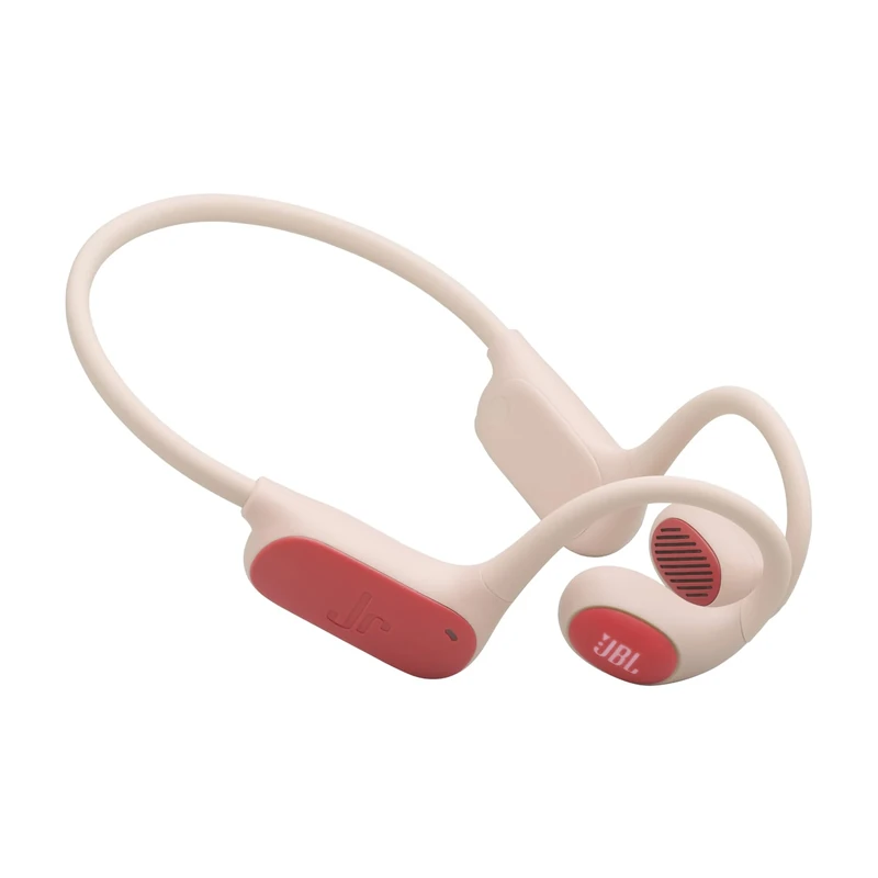 JBL Junior Free Wireless Open-Ear Kids Headphones, Lightweight & Durable Kid-Friendly Design, Up to 10-Hour Battery Life, Parental Controls, JBL OpenSound & Safe Sound Technology for Children, Peach