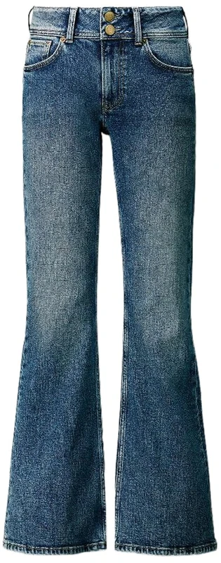 Pepe Jeans Women's Flare Jeans MW Venus Jeans, Blue (Denim-4VE), 27W/30L