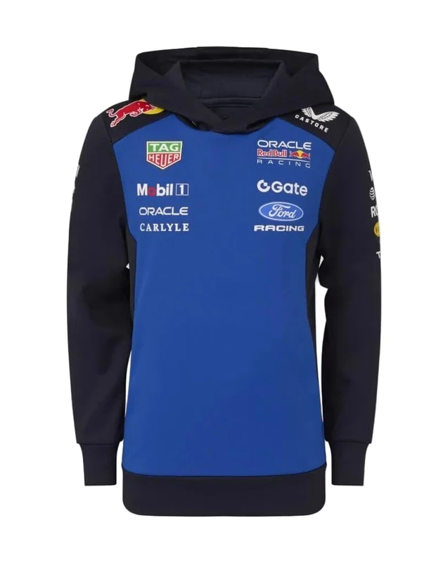 Red Bull Racing, Unisex Kids, Overhead Hoodie, Night Sky/Surf The Web, 11 years