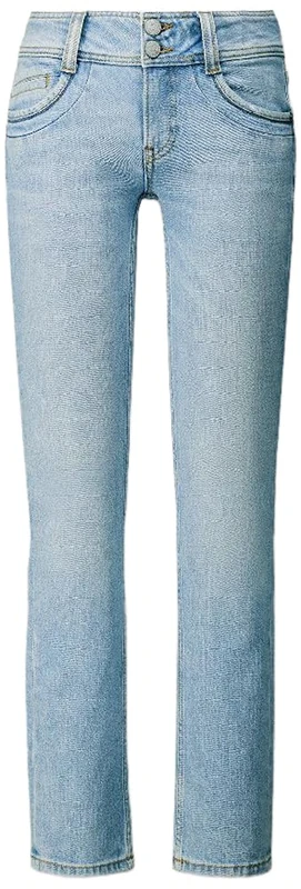 Pepe Jeans Women's Slim Jeans MW GEN Jeans, Blue (Denim-3VB), 32W/30L