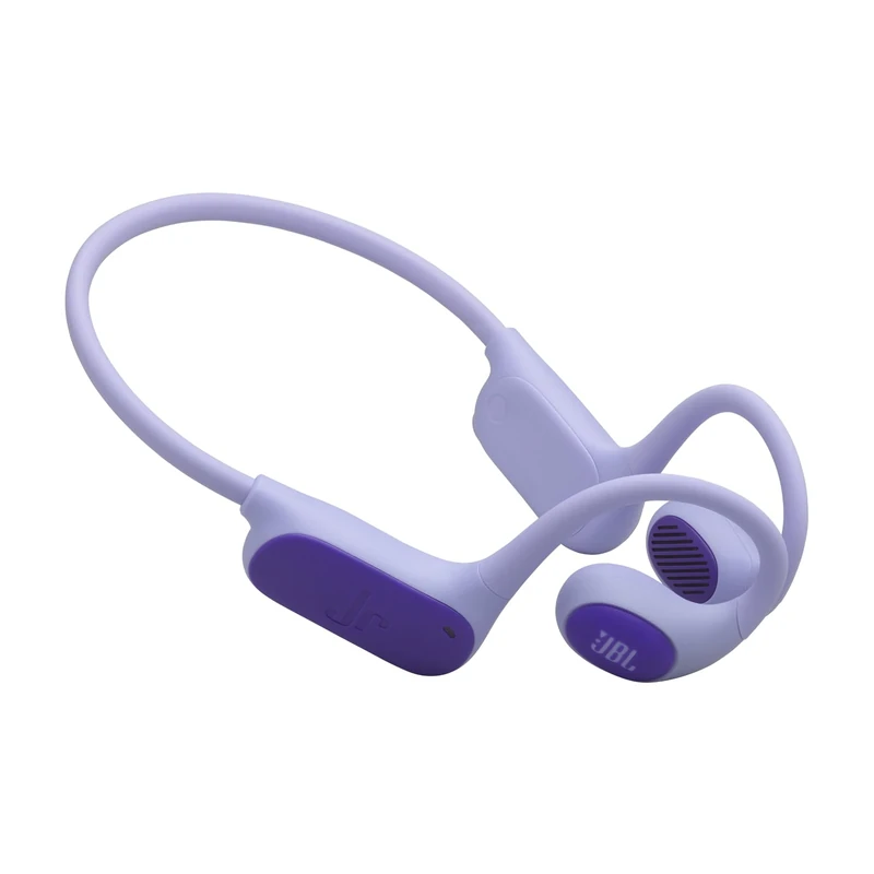 JBL Junior Free Wireless Open-Ear Kids Headphones, Lightweight & Durable Kid-Friendly Design, Up to 10-Hour Battery Life, Parental Controls, JBL OpenSound & Safe Sound Technology for Children, Purple