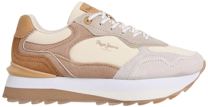 Pepe Jeans Women's Freya LEA W Sneak, Beige (Candle White), 3 UK - Image 1