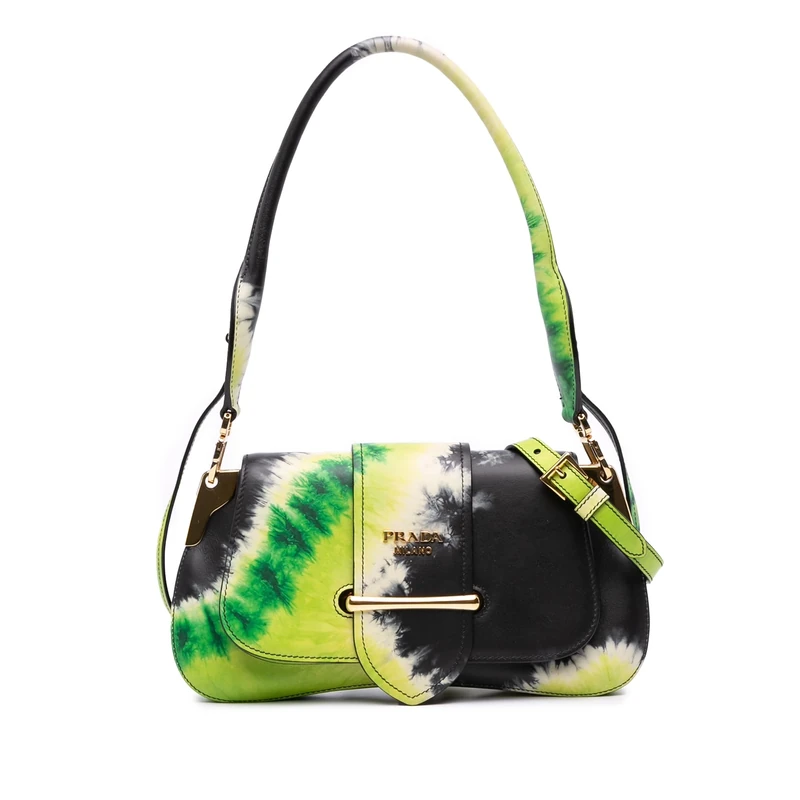 Prada Pre-Loved City Calf Tie Dye Sidonie Satchel - Image 1