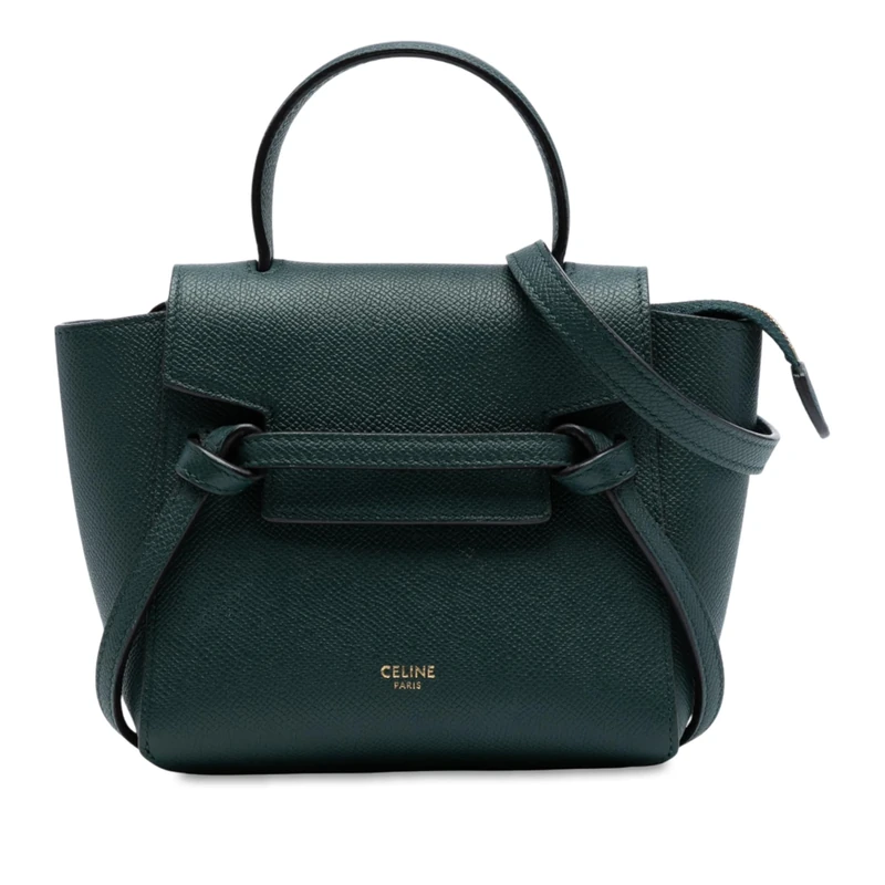 Celine Pre-Loved Pico Grained Calfskin Belt Bag Satchel