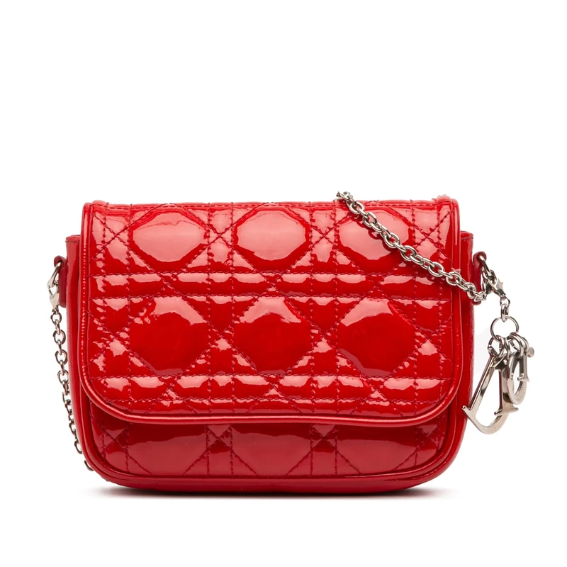 Dior Pre-Loved Patent Cannage Chain Flap