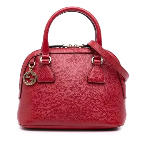 Gucci Pre-Loved Mini Leather GG Charm Dome Satchel Handbag