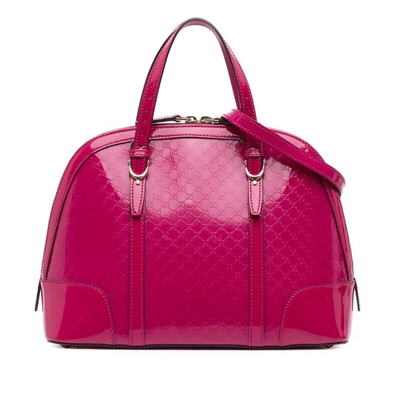 Gucci Pre-Loved Medium Microguccissima Patent Nice Dome Satchel Handbag