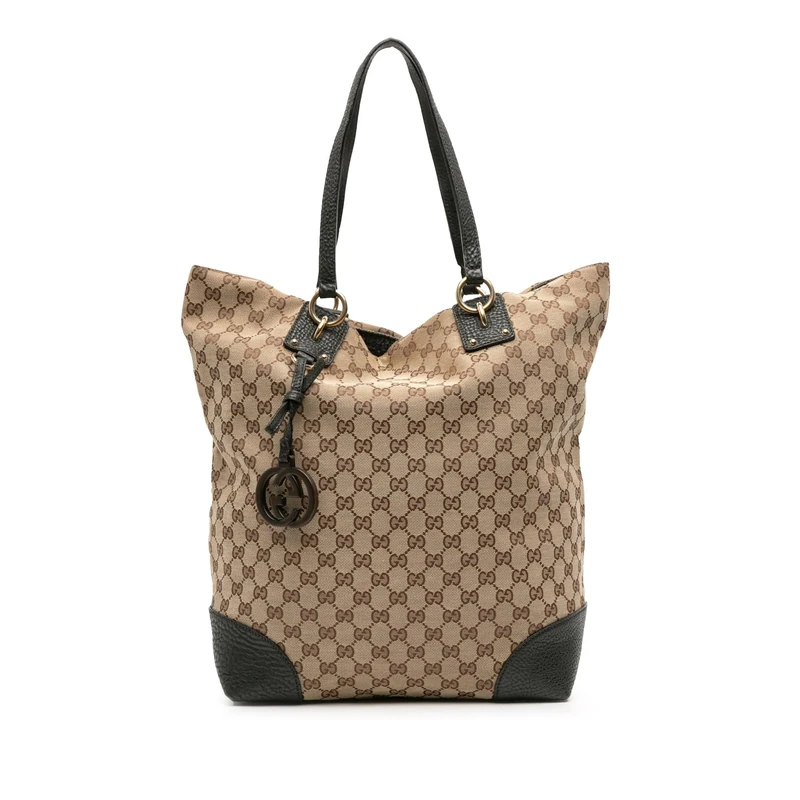 Gucci Pre-Loved Large GG Canvas GG Charm Tote