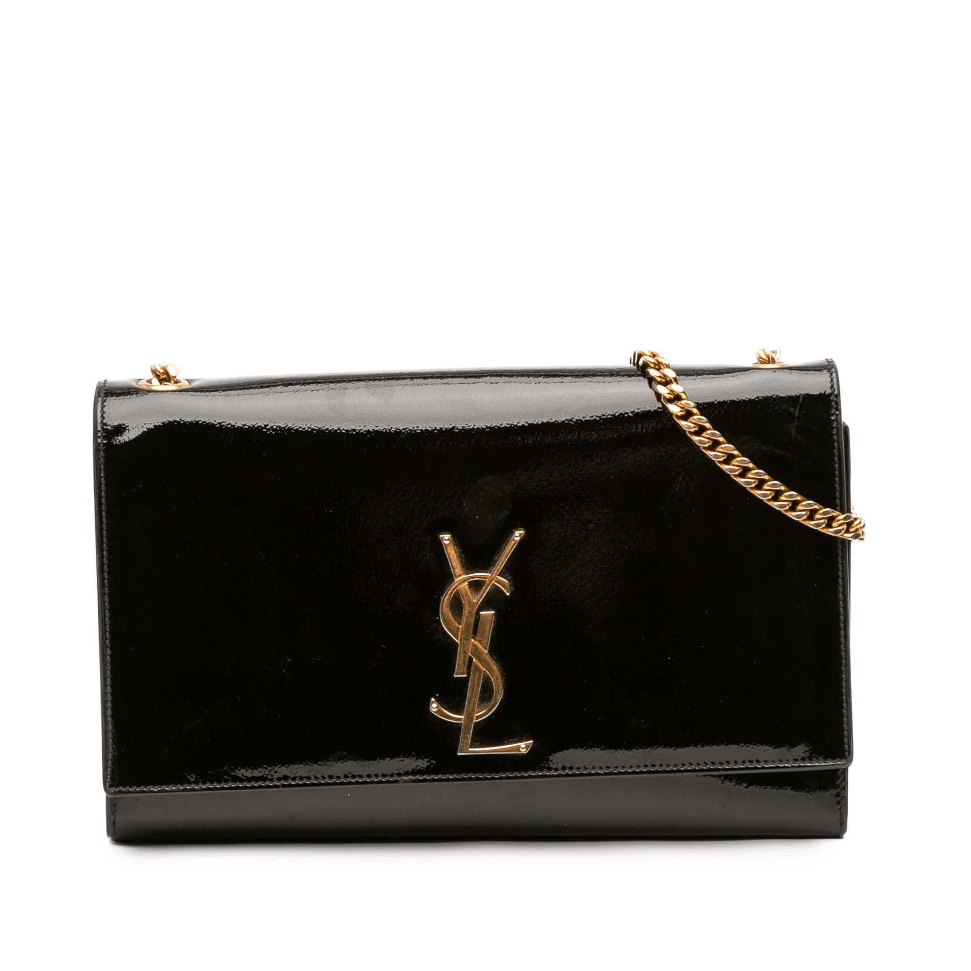 Yves Saint Laurent Pre-Loved Medium Patent Monogram Kate Crossbody