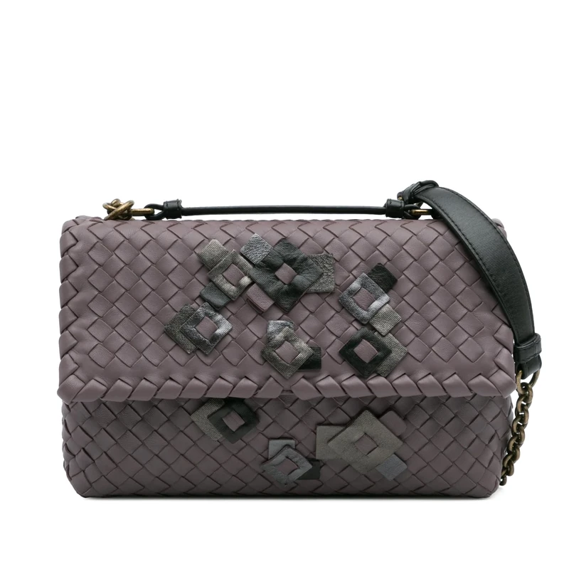 Bottega Veneta Pre-Loved Small Nappa Intrecciato Embroidered Olimpia Shoulder Bag
