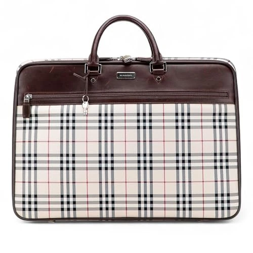 BURBERRY Pre-Loved House Check Canvas Travel Bag