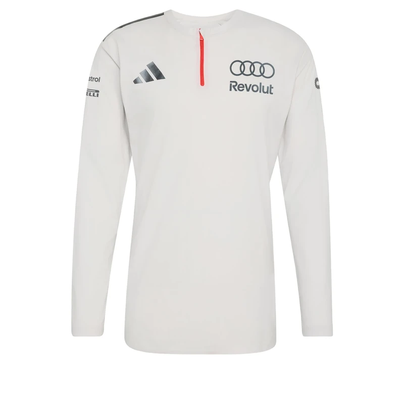 adidas Men's Audi Revolut Formula One Team 2026 Engineers & Marketing Long Sleeve Polo Shirt, Chalk Pearl/Iron met., L - Image 1