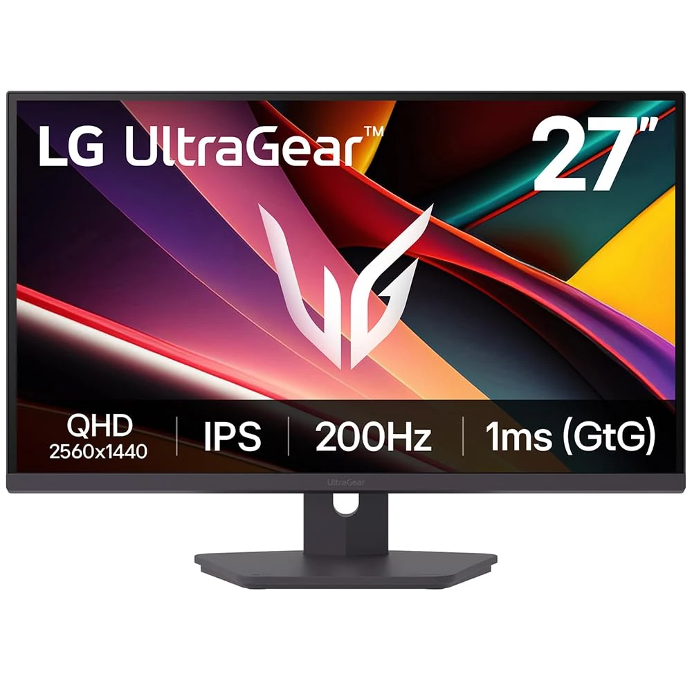 LG UltraGear G6 27G610A Gaming Monitor - QHD 1440p IPS 27 Inch, 200Hz, 1ms GtG, FreeSync Premium, DisplayHDR 400, HDMI, DP1.4(DSC), Black