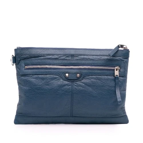 Balenciaga Pre-Loved Lambskin Motocross Classic Clip M Clutch Bag