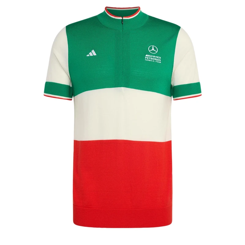 adidas Men's Mercedes - Amg Petronas Formula 1 Team Giro Di Mercedes Merino Top Shirt, Green/White/red, 3XL
