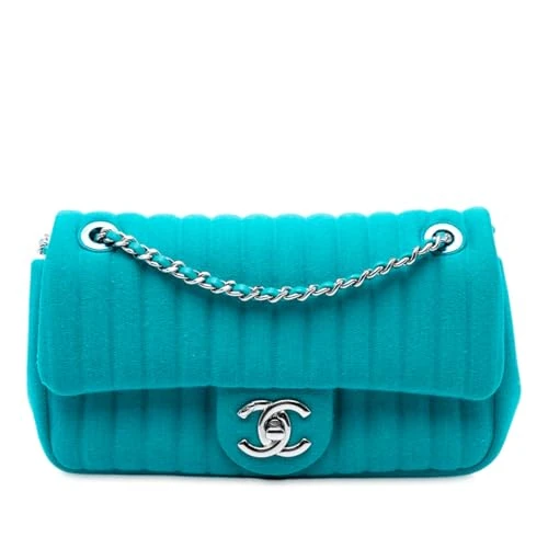Chanel Pre-Loved Mini Vertical Quilted Jersey Single Flap Crossbody Bag