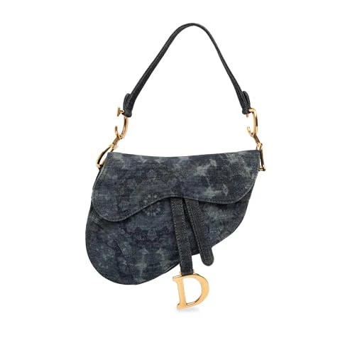 Dior Pre-Loved Denim Tie Dye Saddle Handbag Shoulder Bag