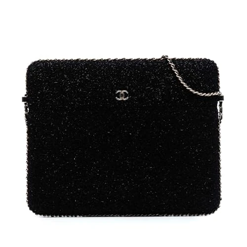 Chanel Pre-Loved CC Tweed Chain Around Tablet Holder Crossbody Bag