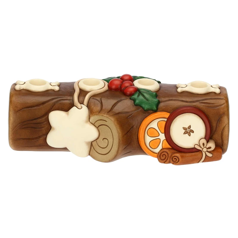 THUN - Christmas candle holder in ceramic-29.8X13.5X9.7