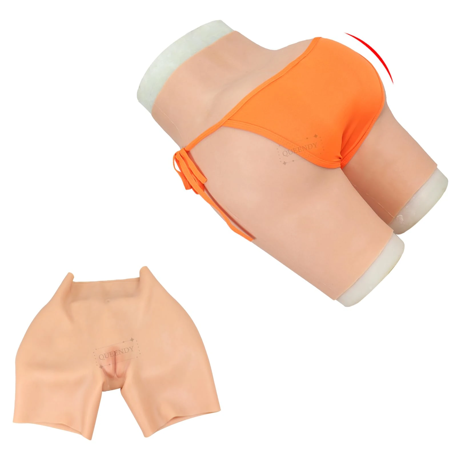 XZZXQNB Color 2,L, Silicone Panties Buttock Enhancer Underwear, Butt Padded Push Up Enhancer Fake Vagina Boxer Briefs for Crossdresser